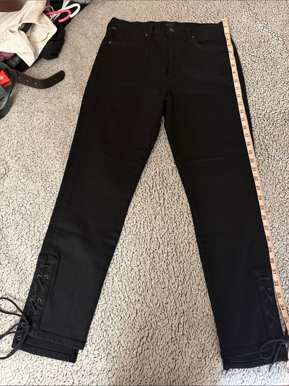 Citizens Of Humanity Black Lace-Up Ankle Jeans